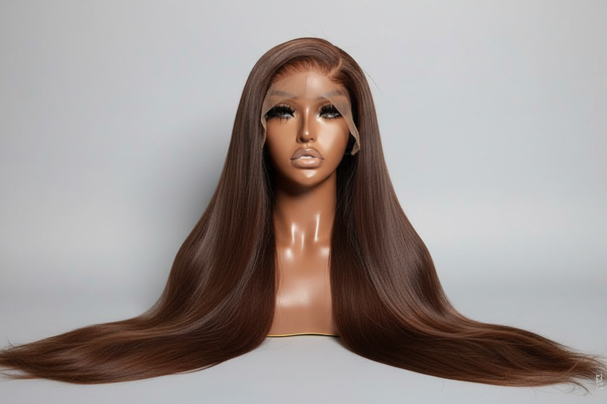 ELEGANT HONEY BLONDE STRAIGHT LACE FRONT WIG HUMAN HAIR