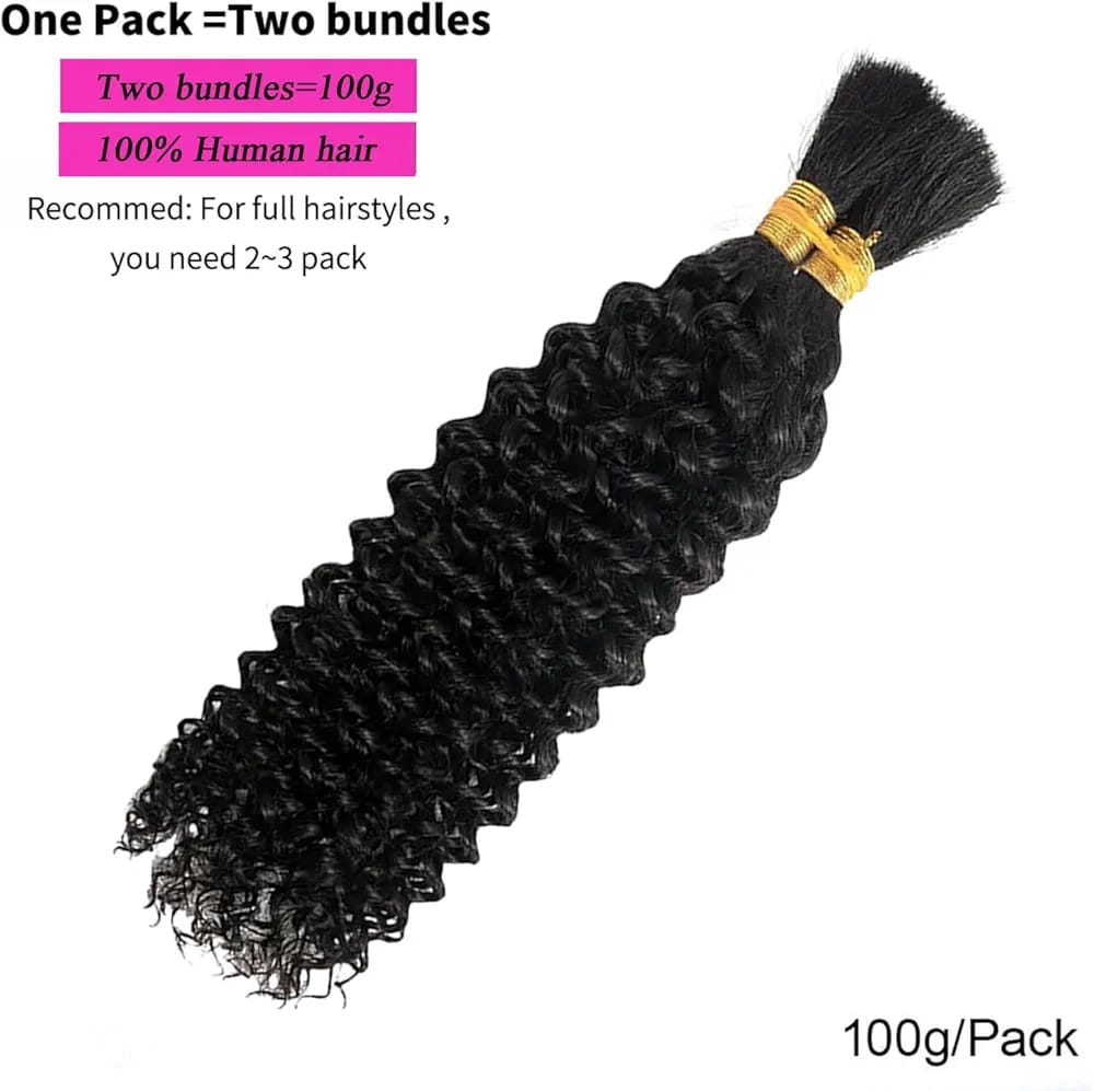 CURLY HUMAN BRAIDING HAIR FOR BOHO BRAIDS BOHEMIAN