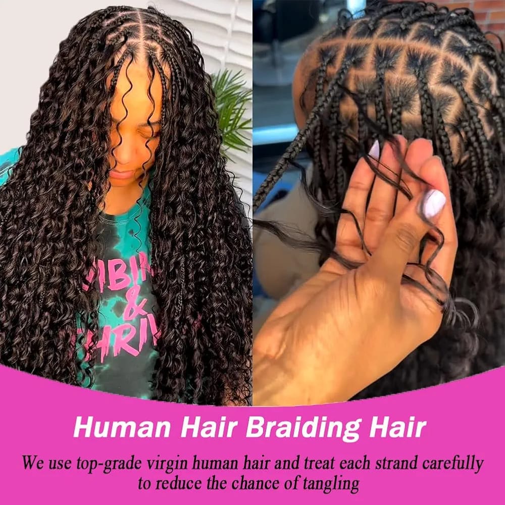 CURLY HUMAN BRAIDING HAIR FOR BOHO BRAIDS BOHEMIAN