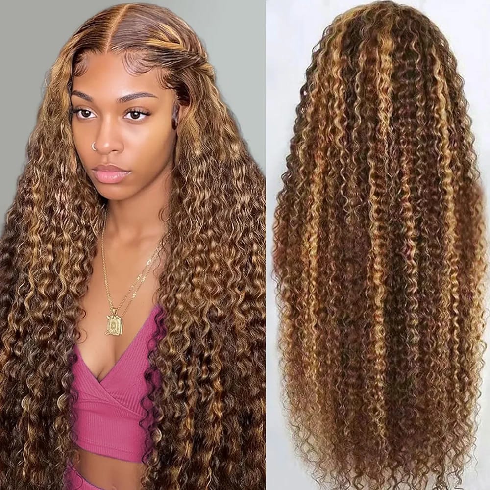HONEY BLONDE 13X6 DEEP WAVE LACE FRONT WIGS HUMAN HAIR