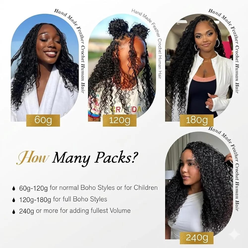 VIP BEAUTY BURMESE CURLY CROCHET HUMAN HAIR
